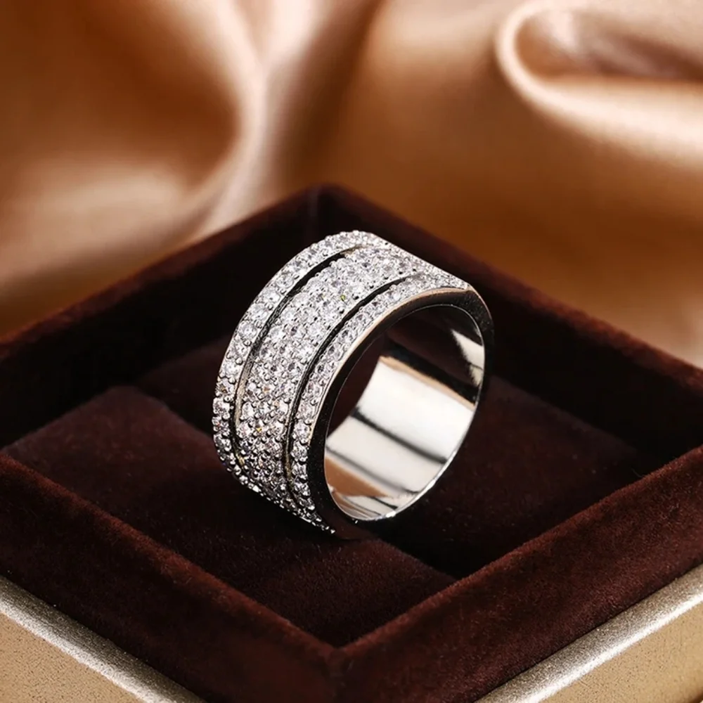 Sterling silver diamond ring - Picture 2 of 4